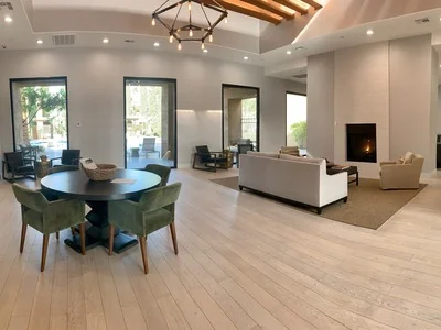 Open clubhouse area with modern furniture