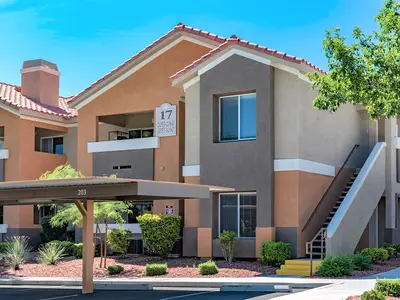 Exterior view of Ritiro Las Vegas apartment buildings